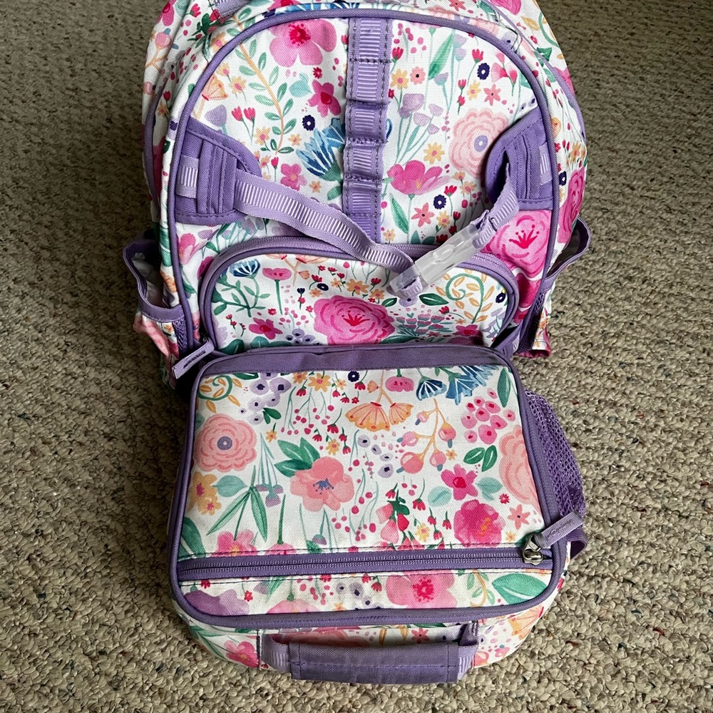 Floral Kids Backpack and Lunchbox Set